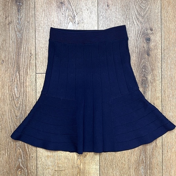 Sandro Navy Blue Fit and Flare Mini Skirt RTM - Picture 1 of 5